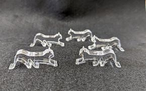 アクリル ネコ 箸置き 5コSET 雑貨 日用品 透明 猫 手作り 