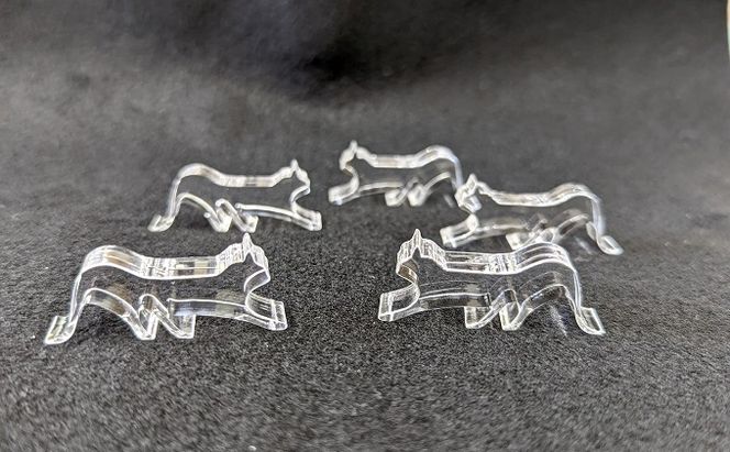 アクリル ネコ 箸置き 5コSET 雑貨 日用品 透明 猫 手作り 