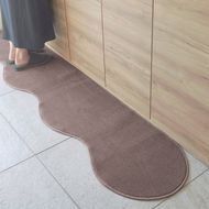 diw0014 北欧風キッチンマット ラグマットタイプ 45×150cm ピーナッツ型 ココア 抗菌防臭 SEK 織人しきもの屋工房