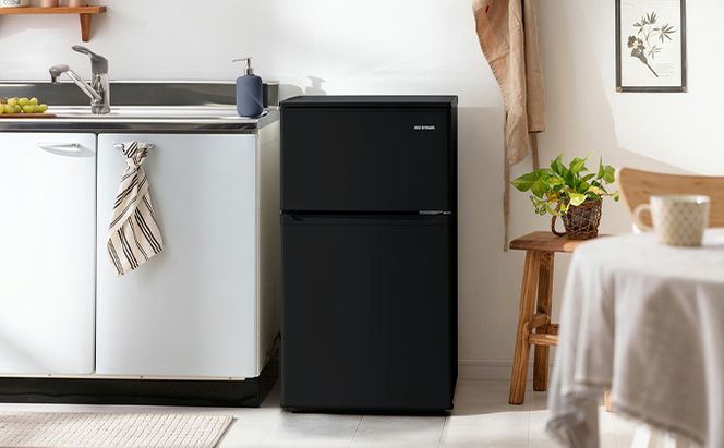 冷蔵庫 冷凍冷蔵庫 90L 小型 IRSD-9B-B アイリスオーヤマ 家電 小型冷蔵庫 2ドア冷蔵庫 2ドア セカンド冷蔵庫 セカンド サブ冷蔵庫 サブ 2台目 幅 50cm 以下 右開き 冷蔵 冷凍 ストッカー 一人暮らし 電化製品 アイリス 宮城 宮城県 大河原町