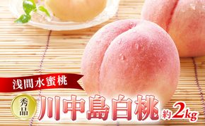 2026年発送 先行予約 「浅間水蜜桃プレミアム」 もも 川中島白桃 秀品 約2kg 5～9玉 ふるさと納税 果物 フルーツ モモ 果肉 デザート 酸味少なめ 硬め 長野県産 小諸市