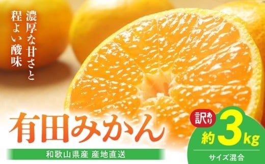 BL6171_【2026年先行予約】【産地直送】和歌山県産 有田みかん 3kg サイズ混合 【訳あり】