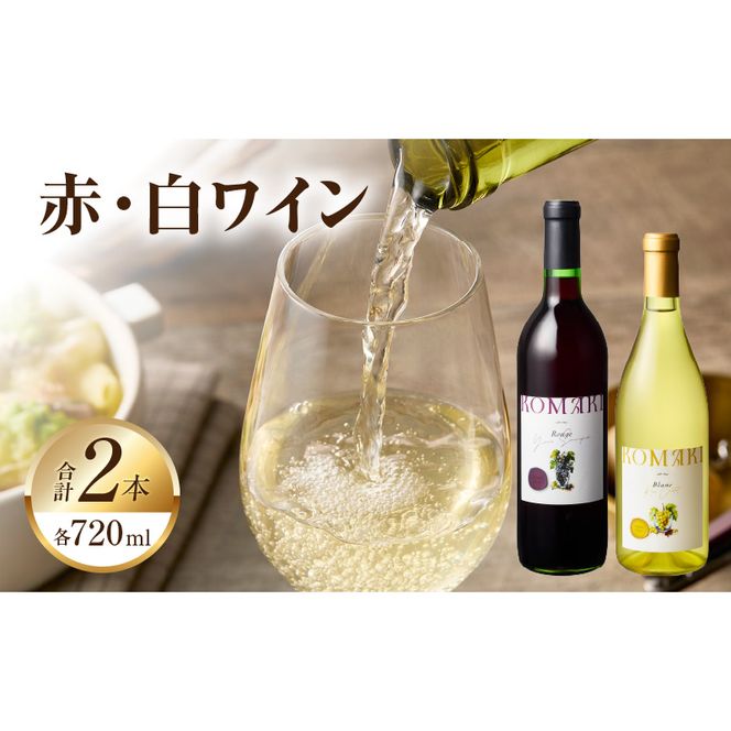 小牧ワイナリー 赤・白ワイン２本セット（小牧産ぶどう100％使用）［026A10］