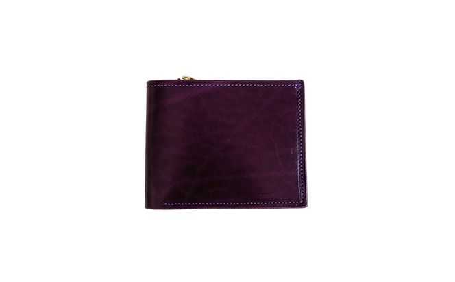 財布 本格毛皮 ハーフウォレット パープルｘダルメシアン コンパクトウォレット 高級皮革 レザー 小銭入れ 札入れ コンパクト ダルメシアン ギフト 日用品 雑貨 日進市 愛知県