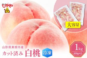 【瞬間冷凍】東根市産 カット済み 白桃 大容量 500g×2袋 東根農産センター提供 hi027-250