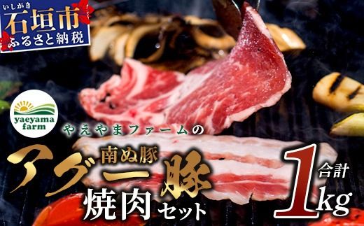 石垣島産 やえやまファームのアグ―豚（南ぬ豚）焼肉セット1kg E-24