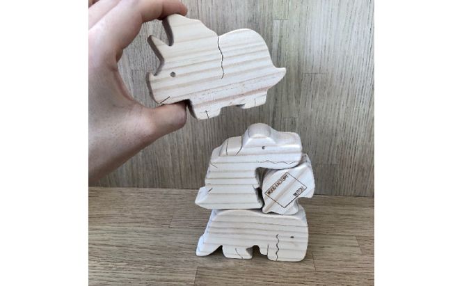 かわいい 恐竜つみき7種セット　 工芸品 インテリア 玩具 おもちゃ 