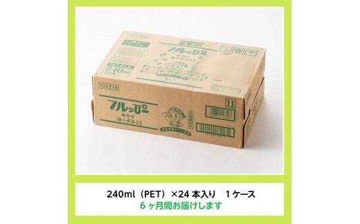 【6ヶ月定期便】サンA フルッぴーキウイヨーグルト(PET)240ml×24本 【 川南町 フルーツ ヨーグルト キウイ ドリンク 定期便 】[D03003t6]