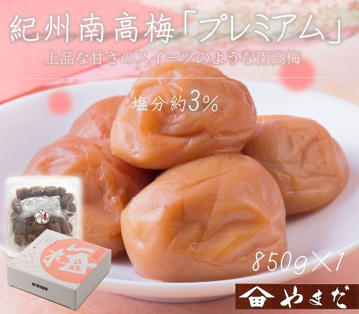 [定期便・3ヵ月毎 全3回]紀州南高梅 プレミアム 850g [YM12] 303446_DX90028