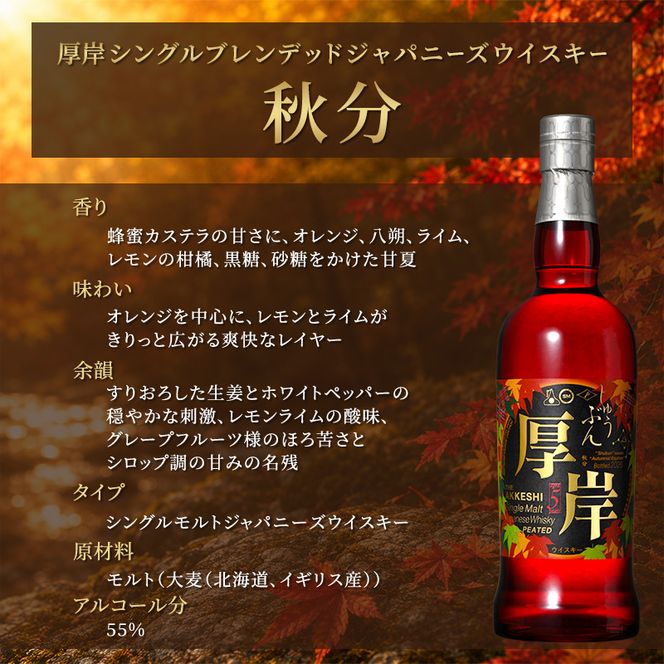 厚岸シングルブレンデッドジャパニーズウイスキー「秋分」＆鮮さんま [ ウイスキー 洋酒 酒 お酒 晩酌 さんま 魚 魚介類 鮮魚 旬  詰め合わせ セット 北海道 厚岸町 ]