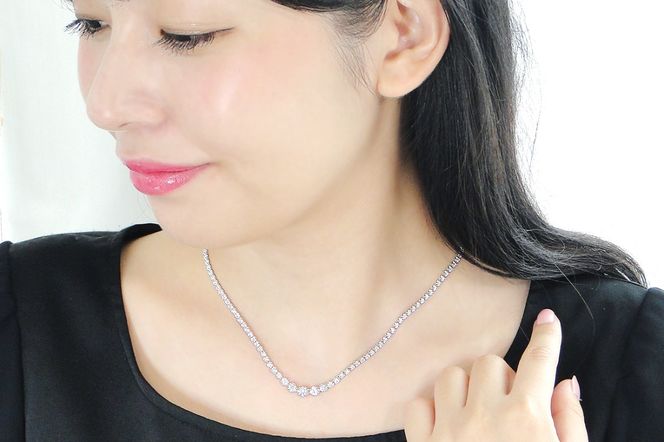 pt900【3.0ct】全周 ダイヤモンド テニスネックレス CSN00114 SWAV062