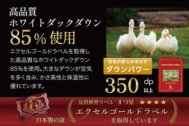【冬用】洗える 羽毛布団 本掛け 軽量 キング ホワイトダックダウン85% 1.8kg 無地 アイボリー 冬用 [川村羽毛 山梨県 韮崎市 20745440] マンションタイプ 軽い コインランドリー 掛け布団 ダウンかけ布団 ふとん 羽毛ふとん 本掛け布団 4つ星 エクセルゴールドラベル