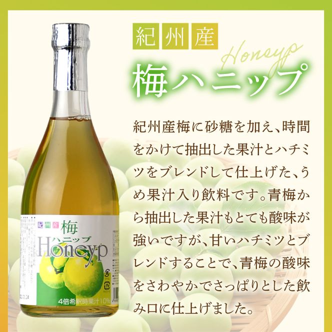 梅ハニップ 完熟梅ハニップ 6本セット【緑3本/赤3本】希釈用 梅ドリンク 梅ジュース うめ 紀州産青梅果汁使用 化粧箱入り プラム食品(F012) _V7476