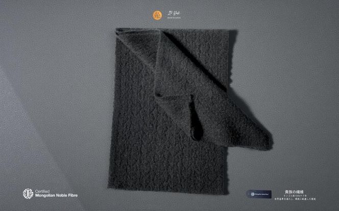 G3569 『Noble Fibre』100％ヤク・マフラー メッシュ ブラック【高級 おしゃれ ファッション カシミア より暖かい 防寒】