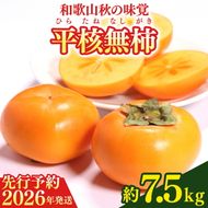 【2026年先行予約】和歌山秋の味覚 平核無柿（ひらたねなしがき）約7.5kg