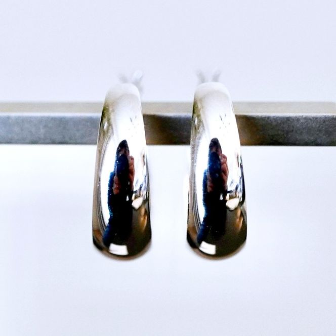 Pt900 プラチナ 地金 フープ ピアス (直径15mm) 保証書付 KO-0058