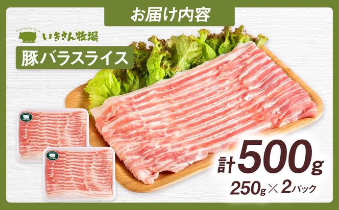 一貴山豚 バラスライス 計500g(250g×2p) 糸島市 / いきさん牧場 豚肉 冷凍[AGB040] 豚肉 豚 ブランド豚 一貴山豚 ポーク バラ スライス 250g 小分け