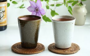 長谷園 伊賀焼 ビアマグギフトセット グリーン&ホワイト　小 ngtn0066
