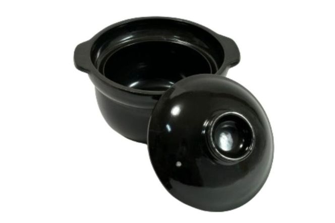 【萬古焼（ばんこやき）】3合厚釜土鍋　黒 内山製陶所 【土鍋 3合 セラミック 直火用 電子レンジ対応 お手入れ簡単 食洗器対応 三重県 三重 四日市市 四日市 四日市市ふるさと納税 四日市ふるさと納税】