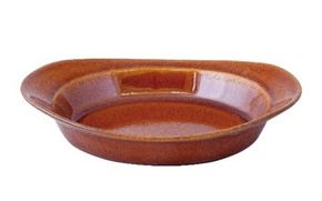 伊賀焼 耐熱アーモンドプレート ブラウン 小 ngtn0038