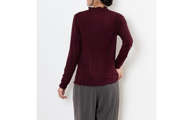 レディースハイネックカットソー 長袖 ボルドー M 312011_CS001VC03