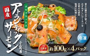 国産 静岡県小山町産 アトランティックサーモン 冷凍 グラブラックス 約100g×4パック