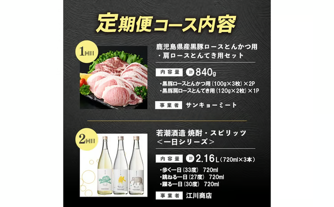【定期便全3回】"志”あふれるお肉と焼酎コース！志布志うんまか定期便 t0048-010