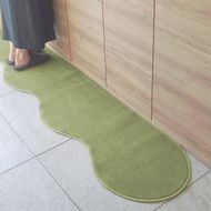 diw0008 北欧風キッチンマット ラグマットタイプ 45×150cm ピーナッツ型 ピスタチオ 抗菌防臭 SEK 織人しきもの屋工房