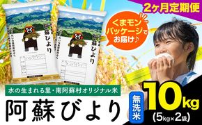 【2ヶ月定期便】阿蘇びより 無洗米 10kg (5kg×2袋)《お申込み翌月から出荷》 ｜国産米 人気米 熊本県産米 お米---mna_abytei_10kg_45000_mo2_m---