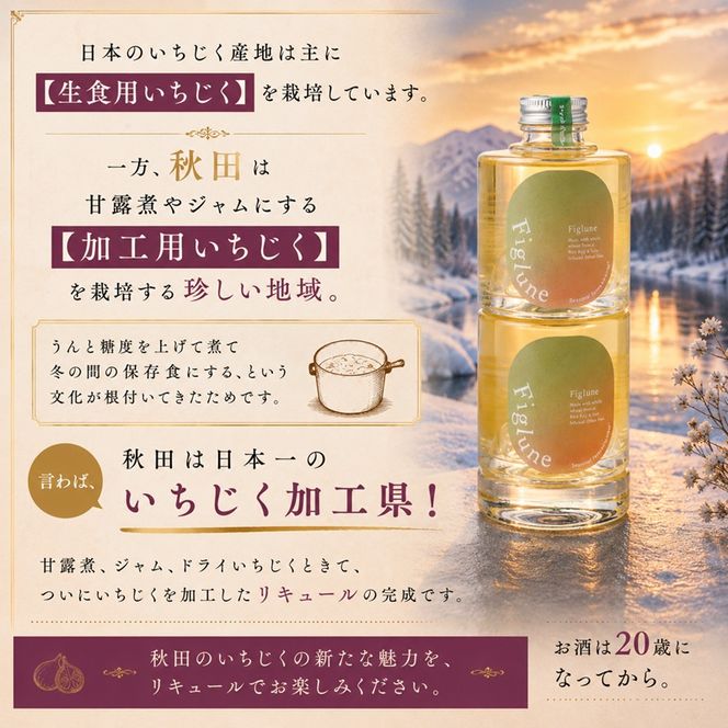 いちじくリキュールFiglune（フィグルネ）180ml×2本 リキュール いちじく 酒 お酒 アルコール ロック 水割り ソーダ割り お湯割り