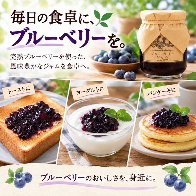 ジャム【ブルーベリージャム（140g）２個セット】ブルーベリー 完熟  果物 ペースト トッピング  トースト ヨーグルト 信州 長野