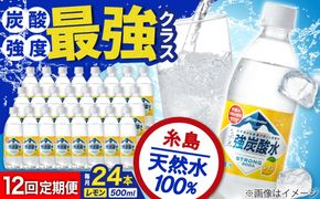 【全12回定期便】強炭酸水 レモン 500ml × 24本 糸島市 / スターナイン 炭酸水 国産 [ARM014] 炭酸水 500ml 24本 送料無料 レモン 国産 炭酸 常温