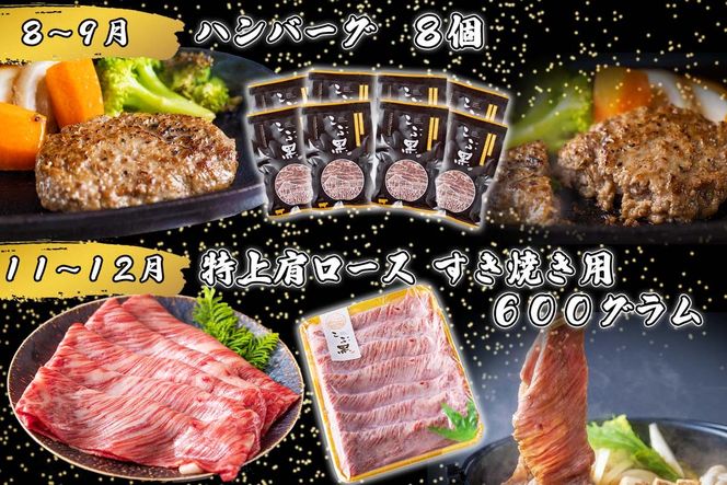 ＜定期便4回＞ 北海道産 黒毛和牛 こぶ黒 A5 贅沢 わくわく 定期便 ＜LC＞