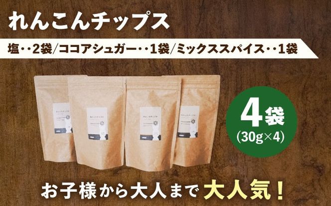 れんこん チップス 4袋 セット レンコン お菓子 野菜 愛西市 / 一般社団法人あいちママクリエーションズ[AECI002]