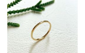 K18 丸つち目 厚リング（ハンドメイド）【サイズ：17号】 232238_WW122VC07