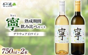 デラウェア 白ワイン（寧）【熟成期間】飲み比べ 750ml×2本セット