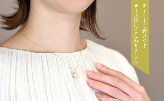 K18　イエローゴールド　スクエアカットオパール／ダイヤネックレス 管理番号255113 / 218-227