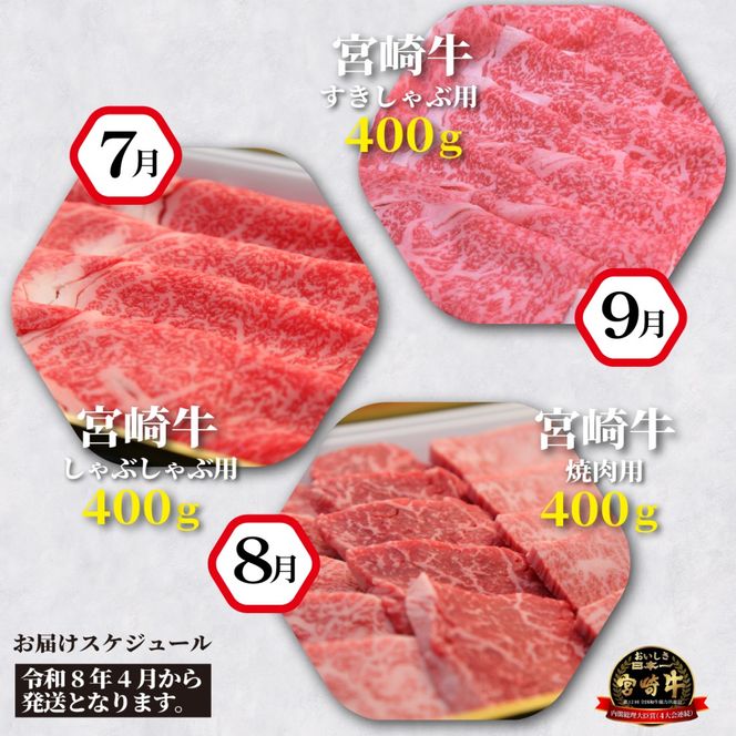 【定期便・全12回】西ノ原牧場直送 宮崎牛シルバーコース（肉定期便 黒毛和牛 和牛 赤身 霜降り ブランド牛 ステーキ 焼肉 すき焼き スライス 定期便 宮崎県 小林市 ）