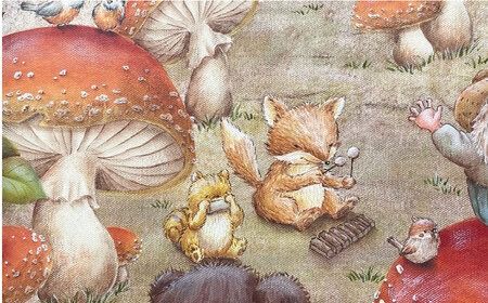 絵画「リトリト森は大騒ぎ」 糸島市 / 工房はーべすと アート インテリア[AYA062] 絵画 絵 額縁 インテリア 内装 パステル イラスト アート