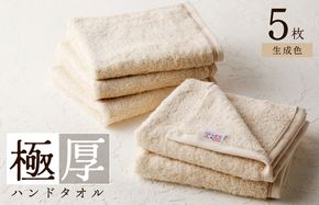 005A728 極厚ハンドタオル 5枚 生成色 泉州タオル