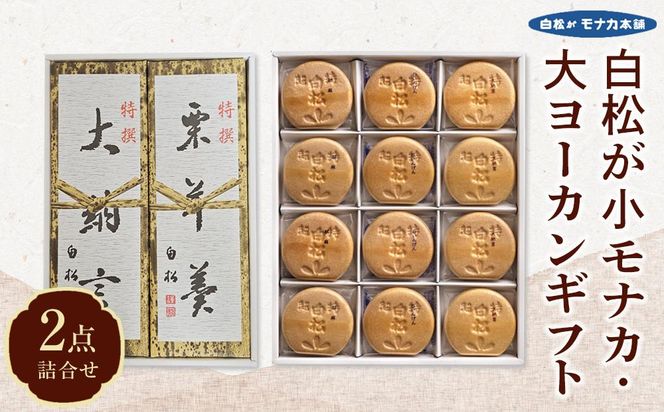 白松が小モナカ・大ヨーカンギフト 2点詰合わせ 【モナカ ヨーカン 和菓子 仙台銘菓 白松がモナカ 詰合せ ふるさと納税 仙台市 名物菓子】 041009_AR003