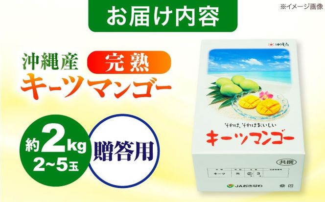 【2026年発送・数量限定】 【贈答用】 沖縄県産キーツマンゴー 約2kg (2～5玉 / 化粧箱入り) マンゴー 沖縄 果物 フルーツ ギフト 沖縄市 / ちゃんぷる～市場  [BCAA006]