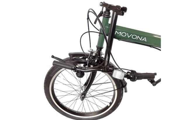 ノーパンク 折りたたみ自転車 MOVONA 20インチ ワイドタイヤ Dark Green（ダークグリーン） SHIMANO6段変速 空気入れ不要 通勤 通学｜武田産業 フォールディングバイク 人気返礼品 三重県 四日市市 ふるさと納税
