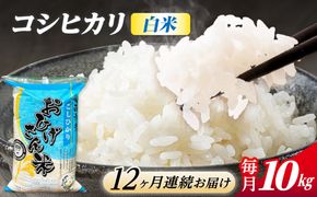 【12回定期便】コシヒカリ 白米 10kg×12か月 / 脇野コンバイン[AECP029]