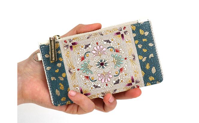 【文庫屋大関】すっきりカードケース　黄金のタピ【皮革工芸品】 ファッション小物 雑貨 フラグメントケース 小銭入れ付き 収納 スマート 日本製 