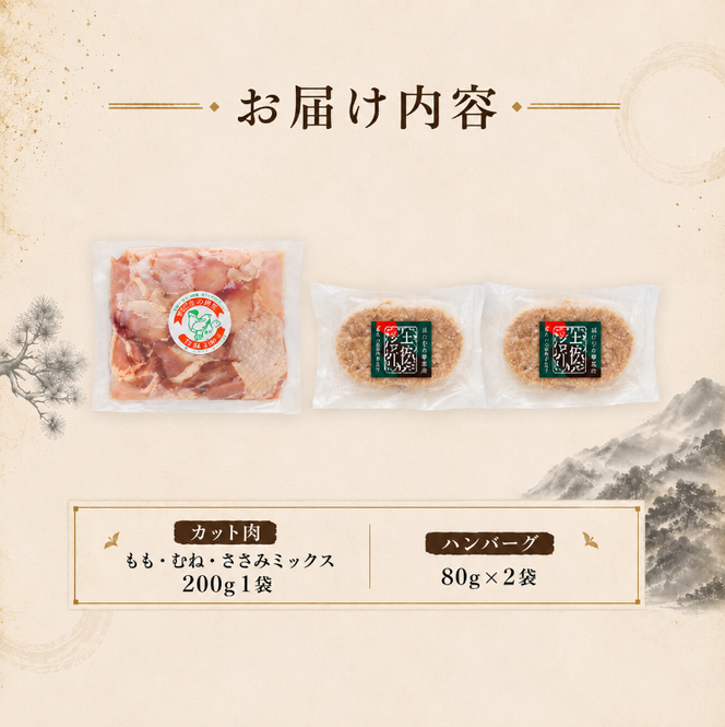 希少 土佐ジロー カット肉 200g × 1袋 ハンバーグ 80g × 2袋 メディア紹介多数 地鶏 肉 鶏肉 鶏 とり 肉汁 お弁当 冷凍 個包装 小分け 真空パック 惣菜 おかず 弁当 ブランド鶏 焼くだけ 簡単調理 アレンジ 煮込み 自宅用 家庭用 贈答 プレゼント ギフト 贈り物 雄若鳥 調理コツ 数量限定 美味しい 人気 ご飯 はたやま夢楽 安芸市 高知県