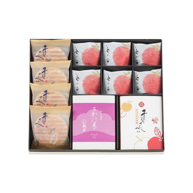 【期間限定～12/7】＜お歳暮・冬ギフト＞【鼓月】銘菓撰詰合せ 16個入り（プレミアム千寿せんべい4枚、万都の葉2個、姫千寿せんべいキャラメル林檎4枚、苺の香6個）｜京都 和菓子 千寿せんべい 有名店 人気 和菓子［ 老舗 和菓子 千寿せんべい 有名店 人気 おすすめ お菓子 スイーツ お取り寄せ 通販 ギフト プレゼント 贈答 送料無料 ふるさと納税 ］ 261009_B-FK85