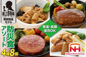 非常食 5年保存 日本ハム 防災食 アソート セット 4種 2個 計8個 [日本ハムマーケティング 宮崎県 日向市 452060187] おかず 長期保存 非常食セット 5年 防災 備蓄 保存食 ふるさと納税 常温 キャンプ 携帯 ニッポンハム レンチン