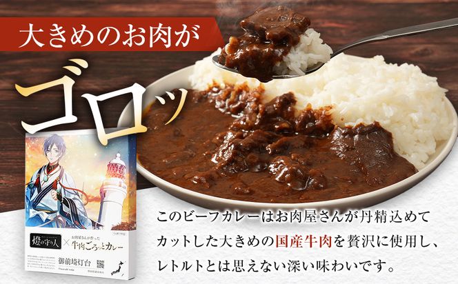 【訳あり】【数量限定】燈の守り人×お肉屋さんが作った牛肉ごろっとカレー 180g×5【限定版セット】 222232_DB001
