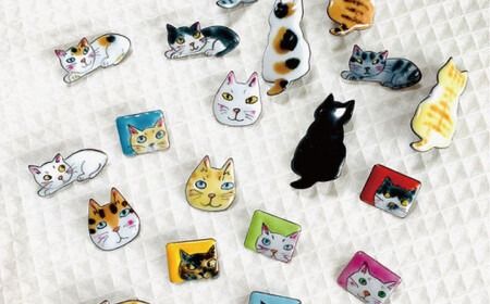 七宝焼き 寝猫 ブローチ　糸島市 / のび工房【いとしまごころ】[ADZ008]